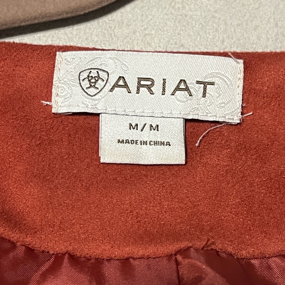 Ariat Faux Suede Rust Jacket w/Fringe & Laser Cut Detail. Women's Size M. #9062 - Picture 6 of 11
